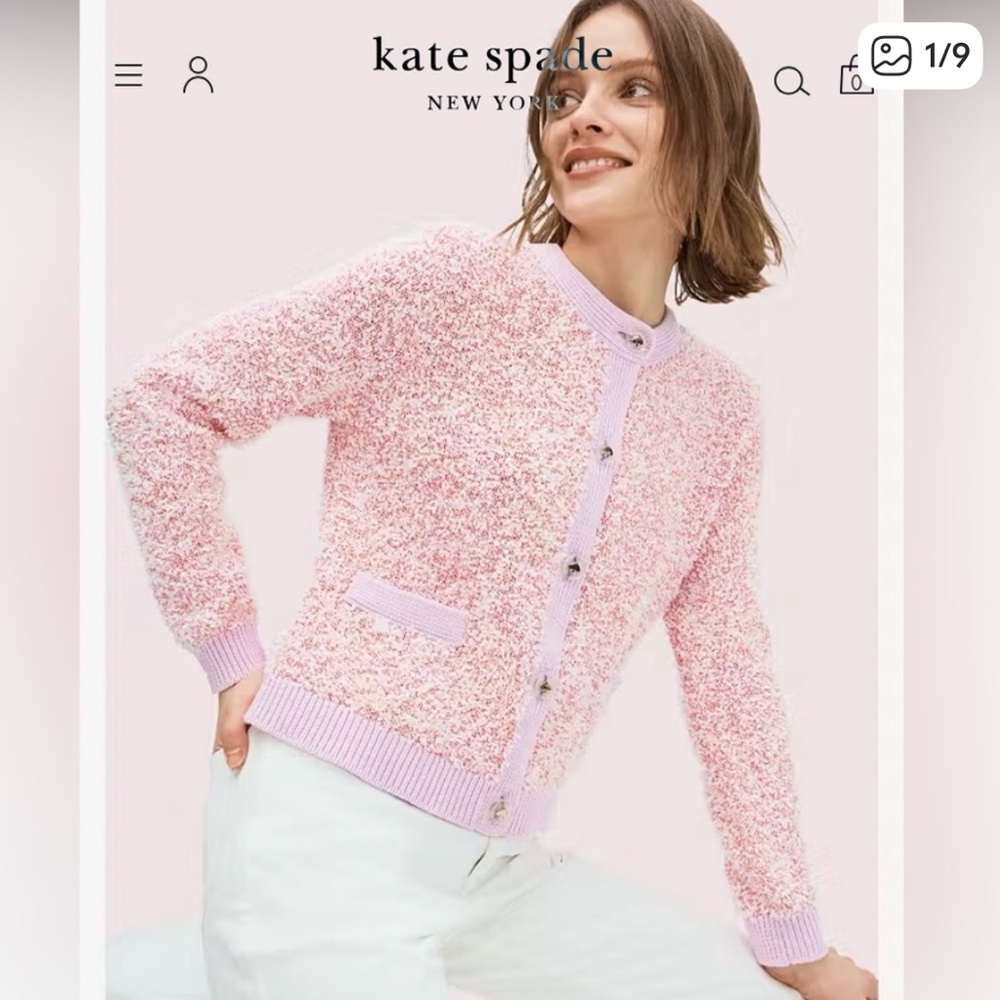 Kate Spade Pink Textured Knit Sweater